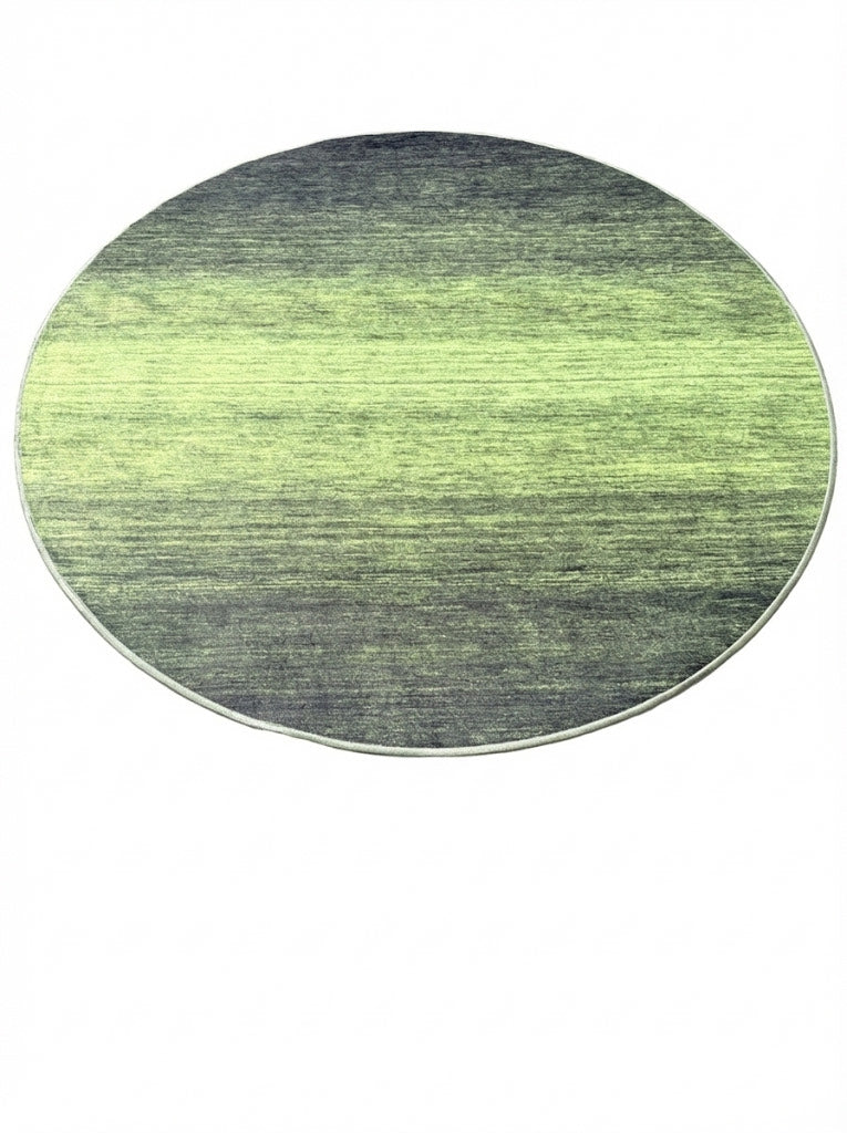5ft Green Super-Soft Round Stain-Resistant Area Rug