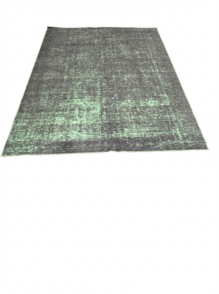 8' x 10' Green Distressed Abstract Modern Washable Non Slip Backing Area Rug