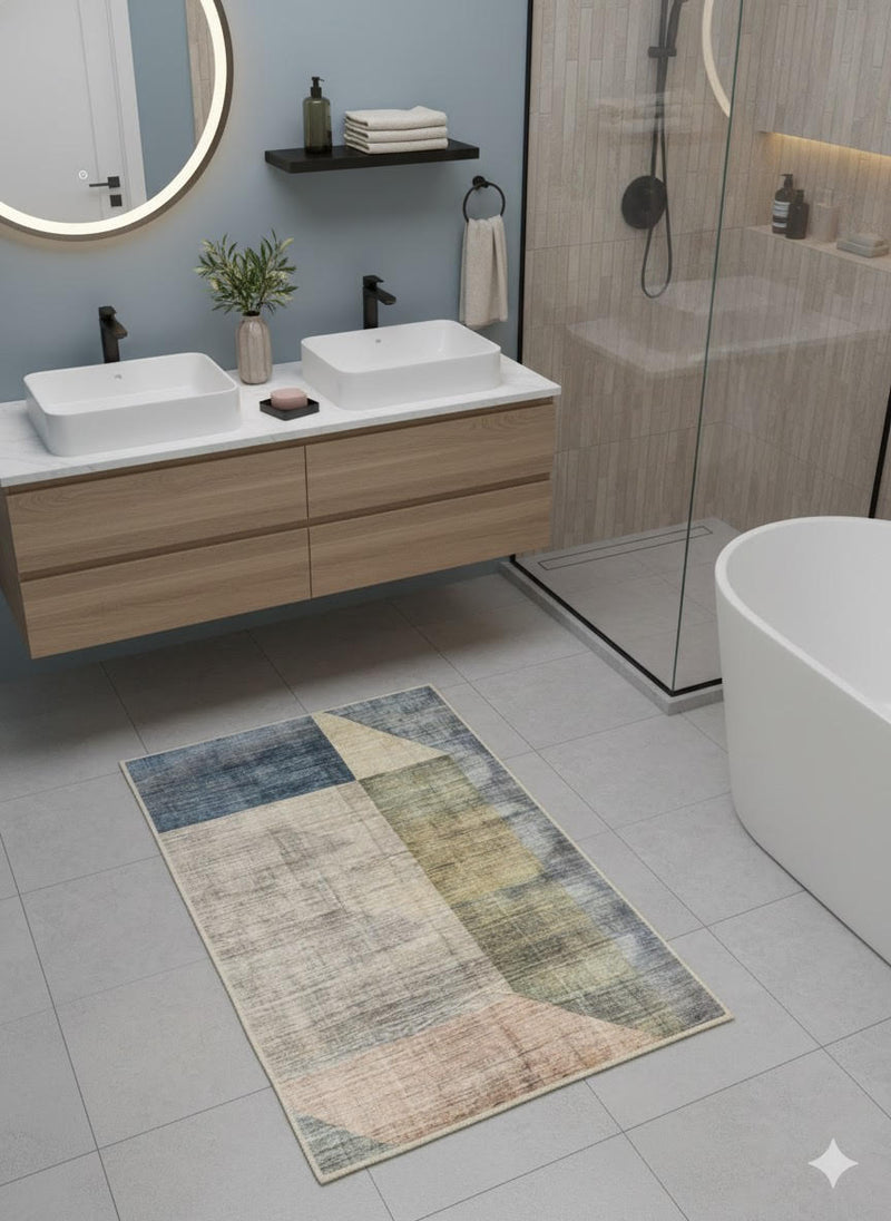 2' x 3' Rectangle Multi Color Geometric Modern Washable Area Rug