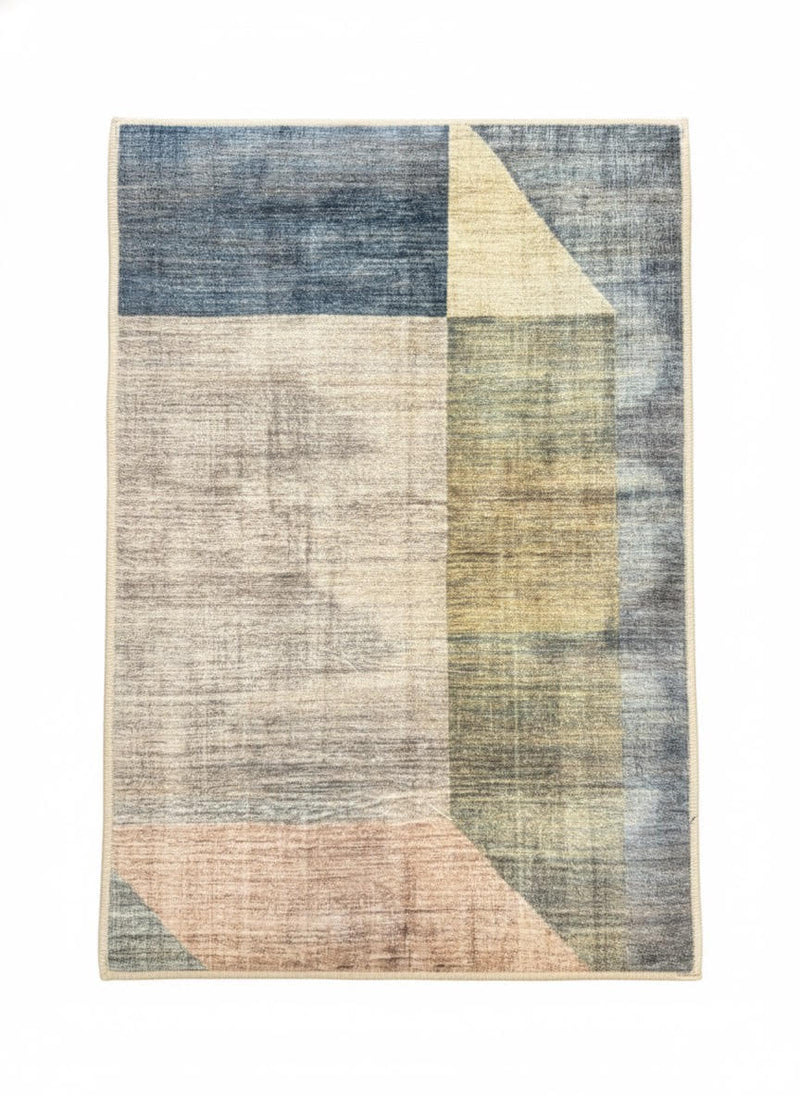 2' x 3' Rectangle Multi Color Geometric Modern Washable Area Rug