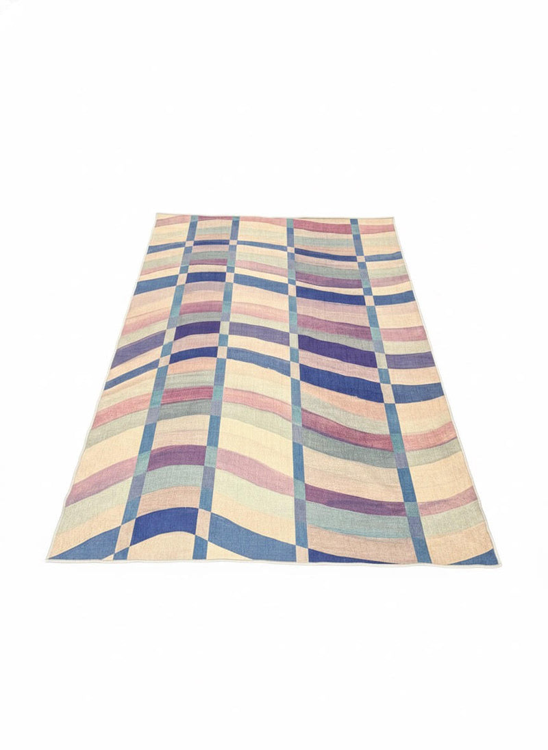 5' x 8' Multi Color Washable Abstract Geometric Area Rug