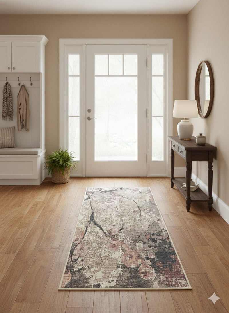2' x 5' Multi Color Vintage Floral Distressed Runner Accent Rug