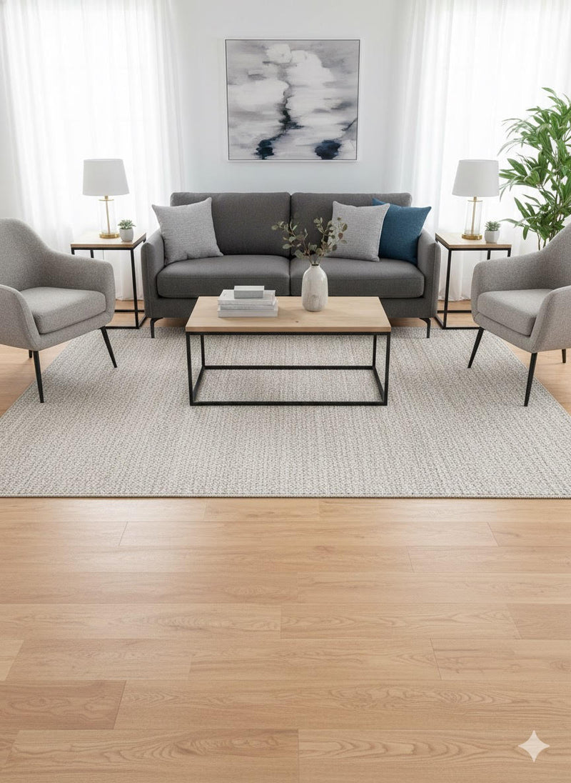 7' x 9' Light Gray Ivory Soft Beige Solid Washable Area Rug