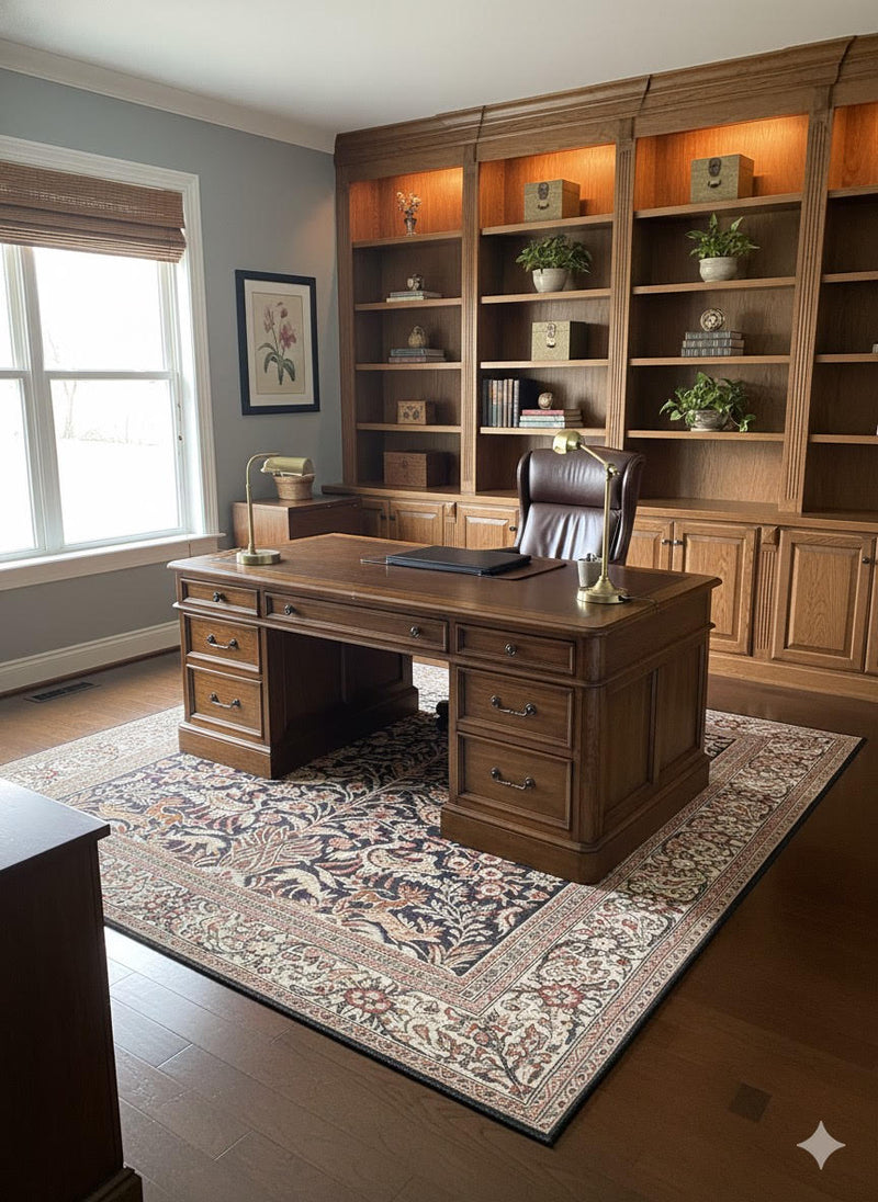 7' x 7' Square Multi Color Floral Traditional Washable Area Rug