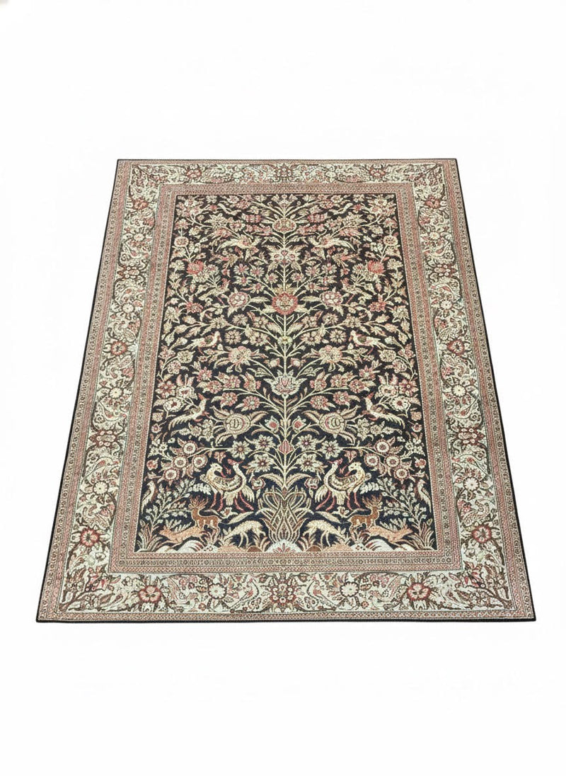 7' x 7' Square Multi Color Floral Traditional Washable Area Rug