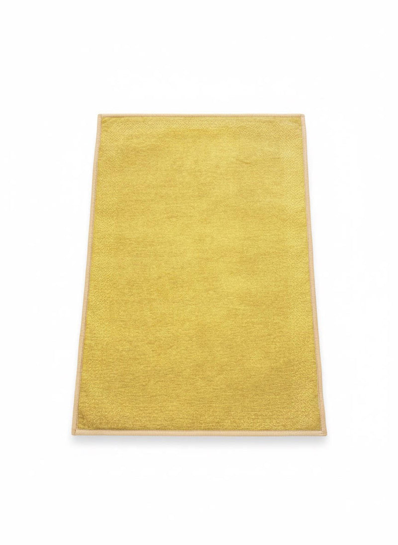 2' x 3' Rectangle Yellow Solid Modern Washable Area Rug