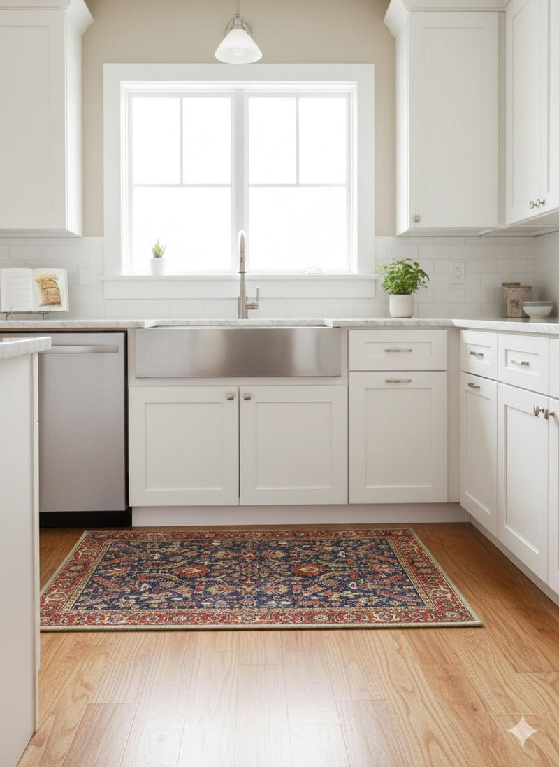 2' x 3' Rectangle Multi Color Oriental Washable Area Rug