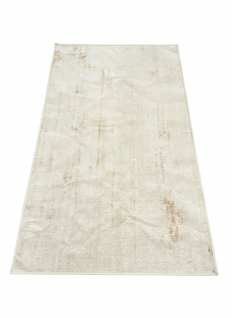 3' x 5' Rectangle Ivory & Light Gray Distressed Traditional Washable Area Rug
