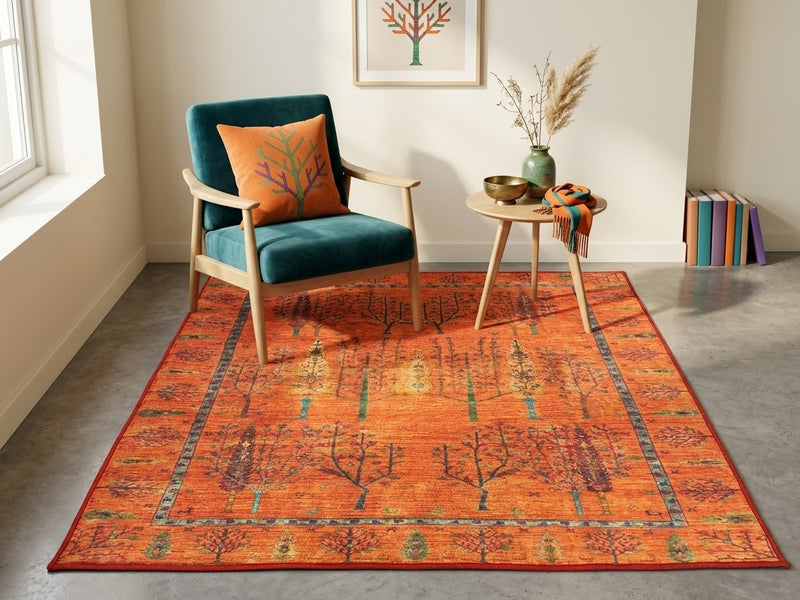 5' x 5' Square Washable Area Rug
