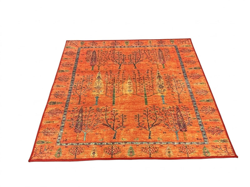 5' x 5' Square Washable Area Rug
