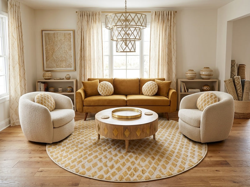 8' Round Washable Area Rug