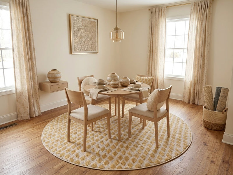 8' Round Washable Area Rug