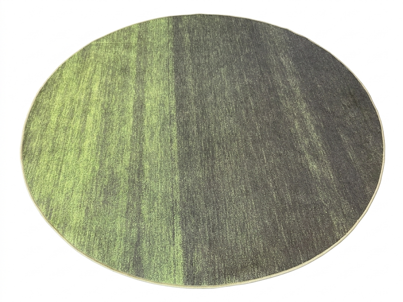 8' Round Olive Green Abstract Modern Washable Area Rug