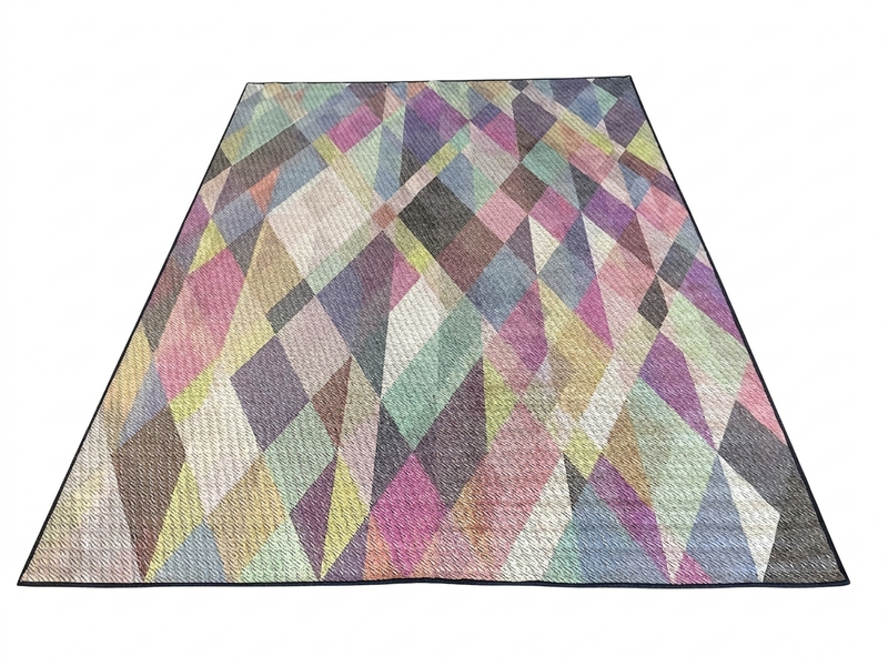 7' x 10' Rectangular Multicolor Geometric Abstract Modern Washable Area Rug