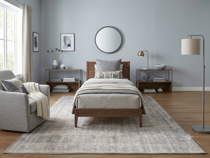 6' x 9' Rectangular Gray Ivory Distressed Vintage Washable Area Rug