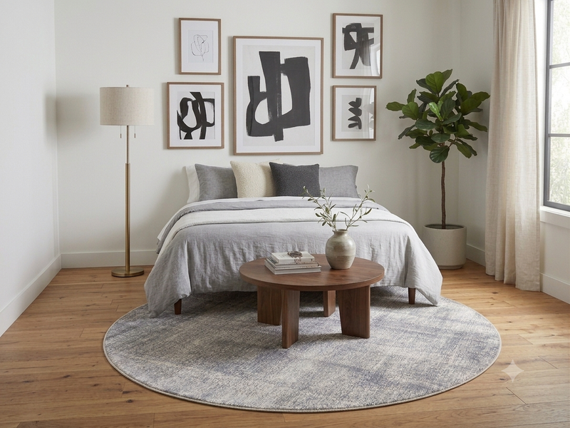 7' Round Washable Area Rug