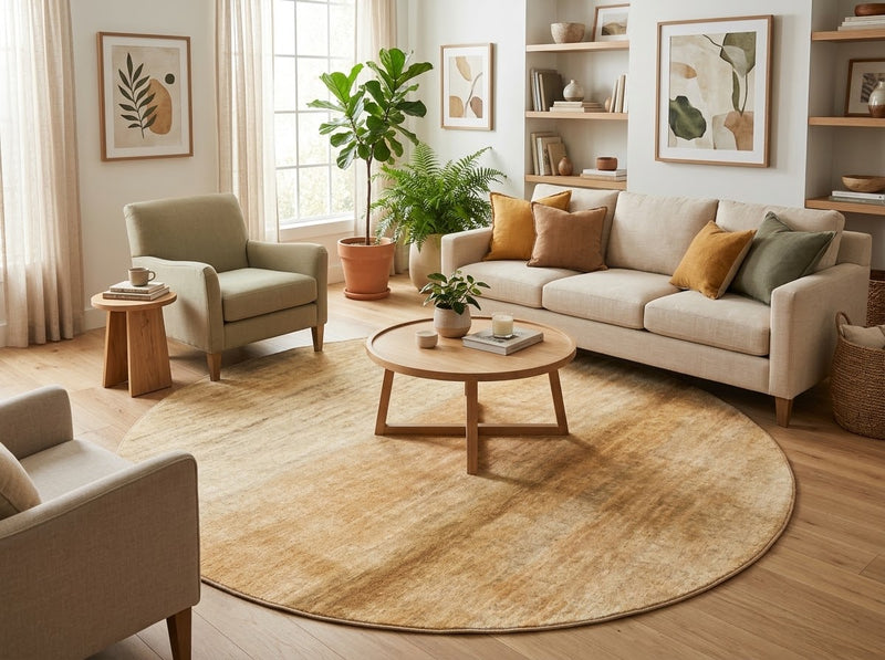 7' Round Washable Area Rug
