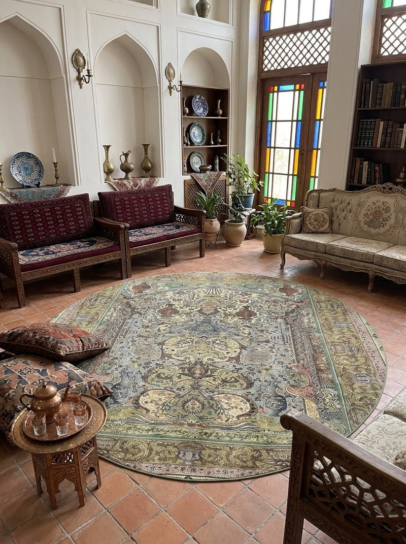 8' Round Washable Area Rug