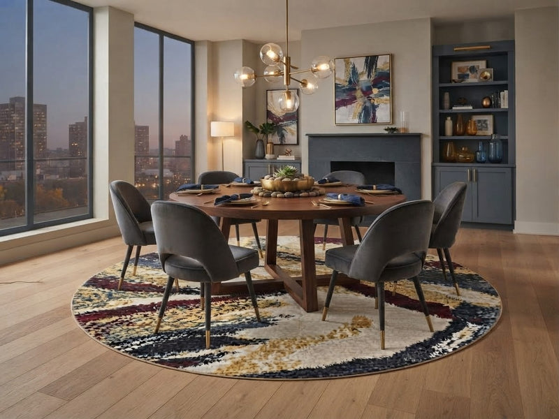 8' Round Washable Area Rug