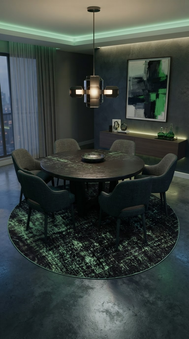 7' Round Washable Area Rug