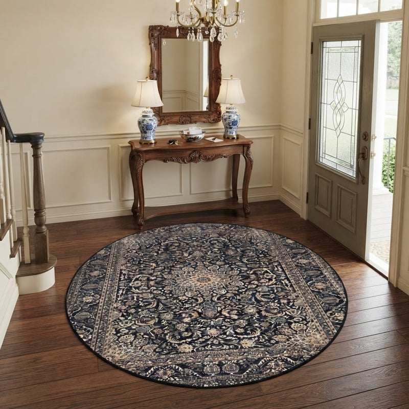 5' Round Washable Area Rug