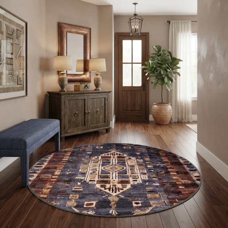 5' Round Washable Area Rug