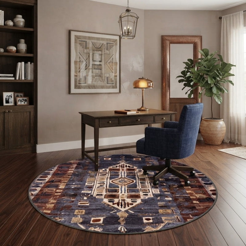 5' Round Washable Area Rug
