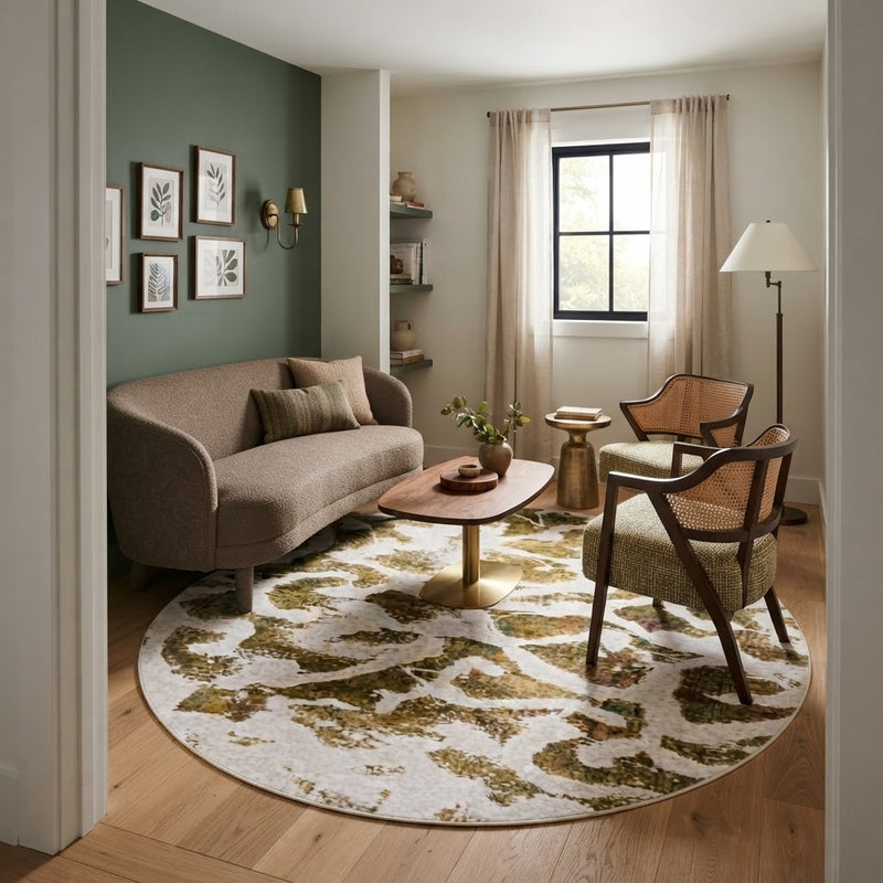 6' Round Washable Area Rug