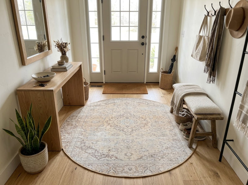 6' Round Washable Area Rug