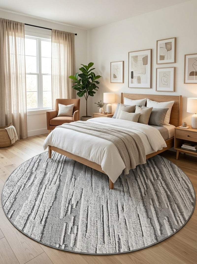 8' Round Washable Area Rug