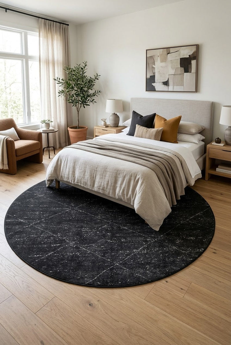8' Round Washable Area Rug