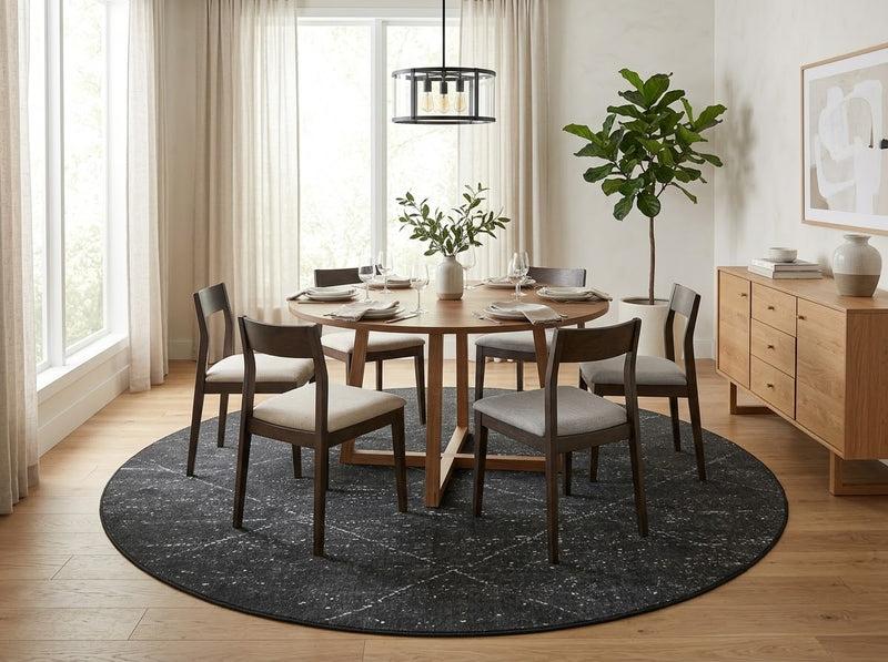 8' Round Washable Area Rug