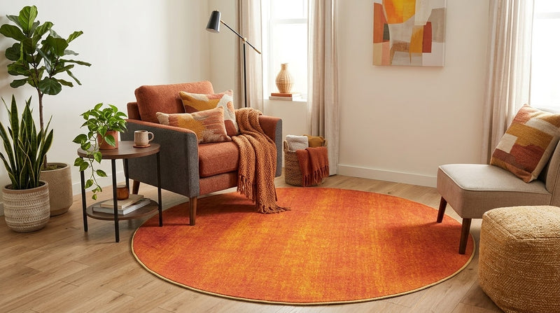 6' Round Washable Area Rug