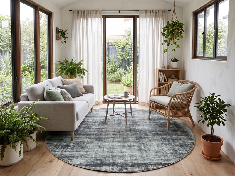 8' Round Washable Area Rug