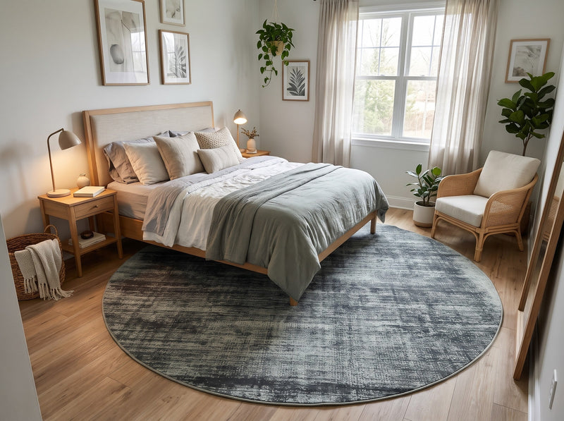 8' Round Washable Area Rug