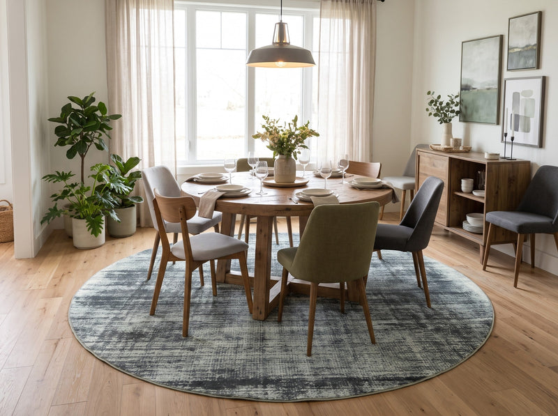 8' Round Washable Area Rug